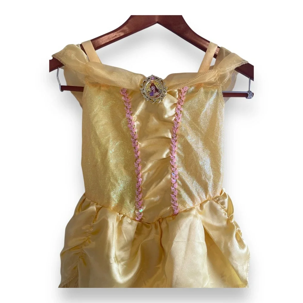 Disney Princess Belle Costume Dress Yellow Beauty and the Beast Girls Size 4-6